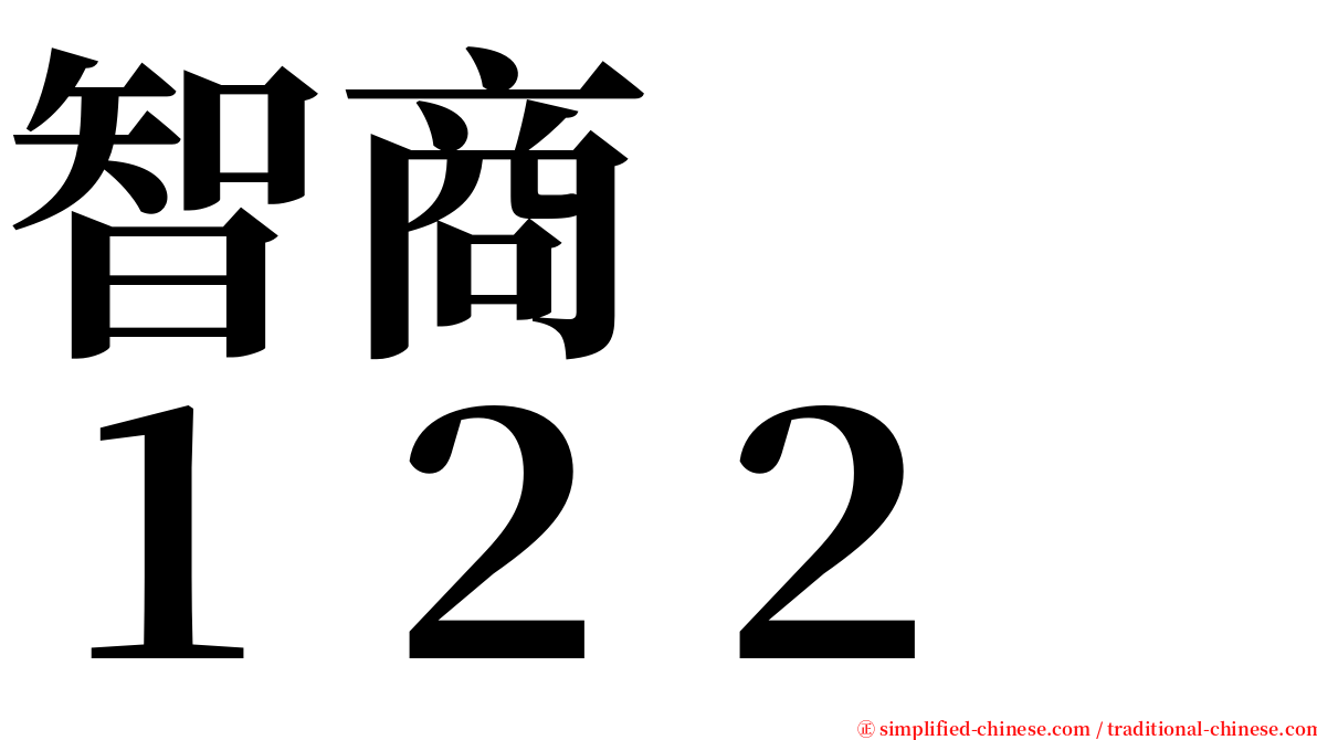 智商　　１２２ serif font